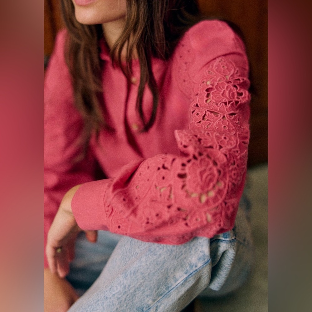 Sézane Zoelie Eyelet Shirt